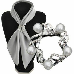Women Silver Plated Simulated Pearl Ring Clip
